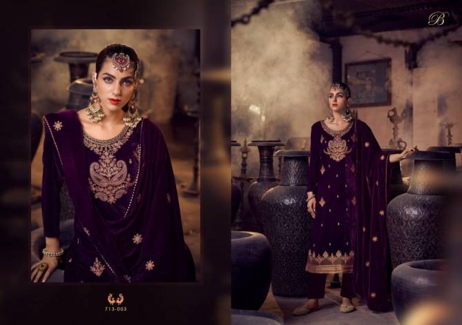Belliza Velvet Luxury Premium Winter Festive Wear Heavy Pashmina Dress Material Collection